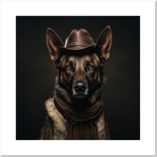 Cowboy Dog - Belgian Malinois Posters and Art